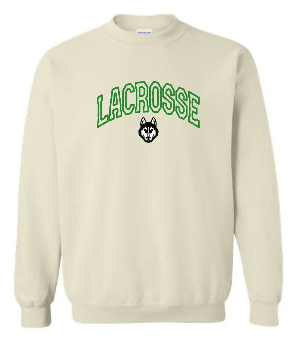 Faux Embroidered Lacrosse Sweatshirt