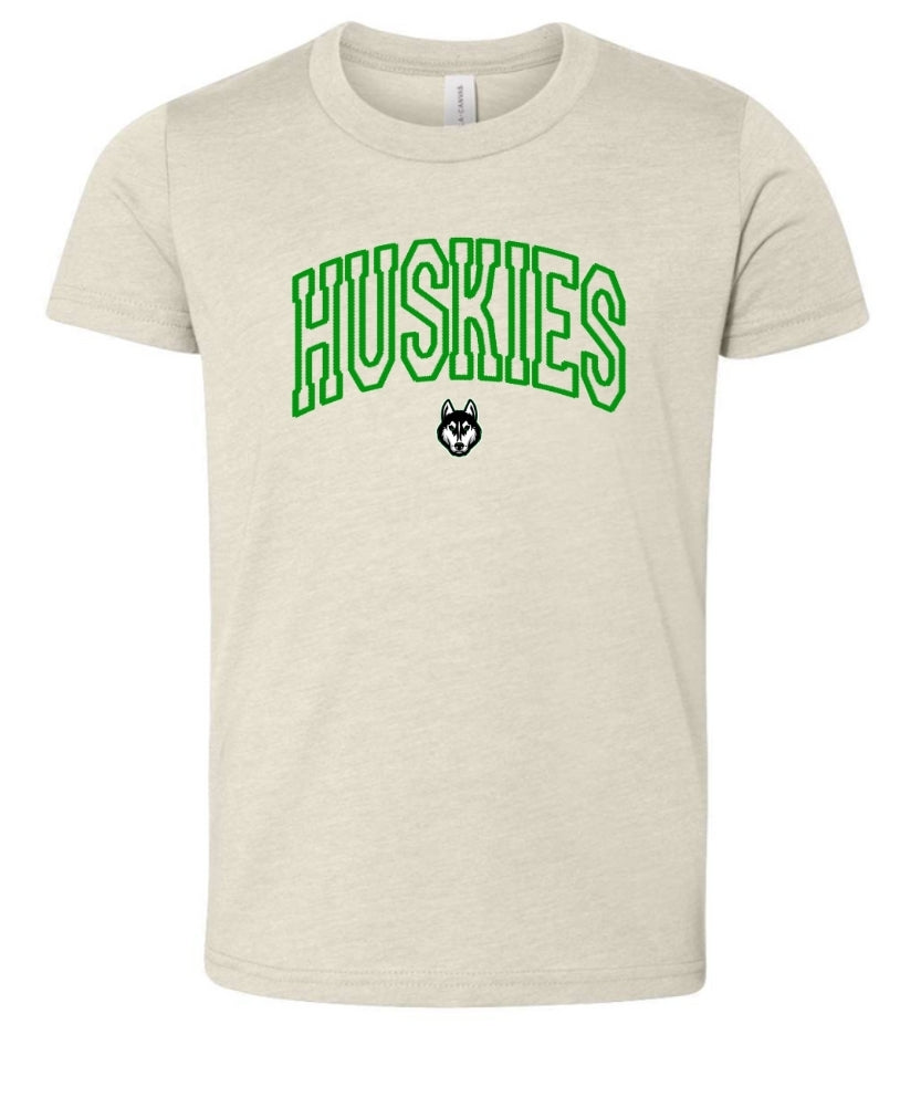 Faux Embroidered Huskies Tee