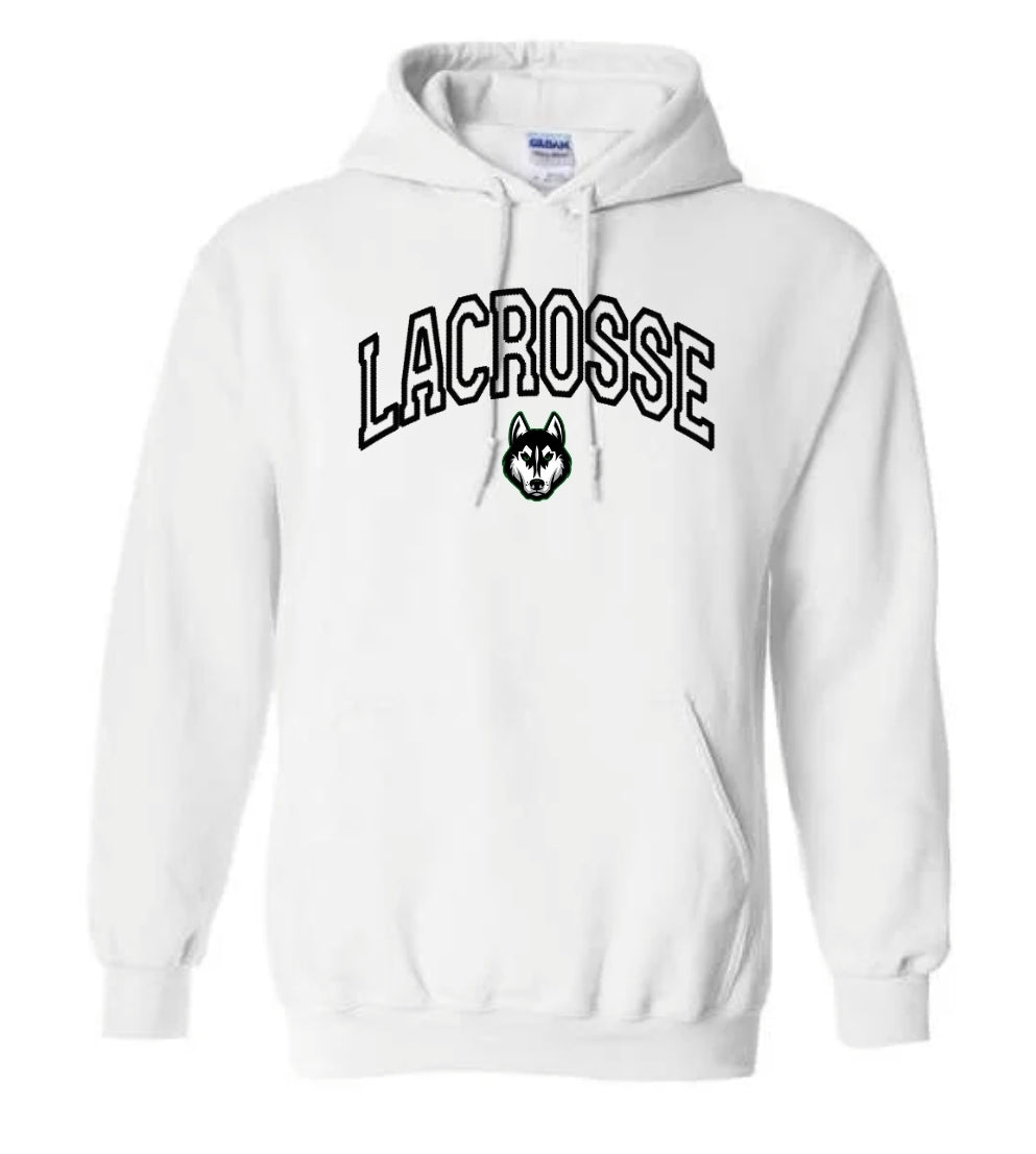 Faux Embroidered Lacrosse Hoodie