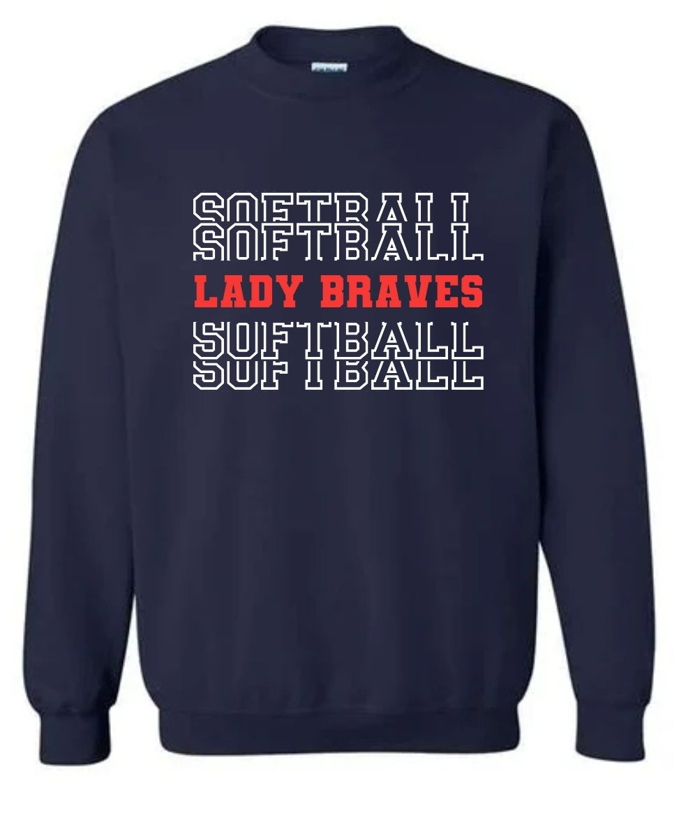 Lady Braves Stacked Sweatshirt
