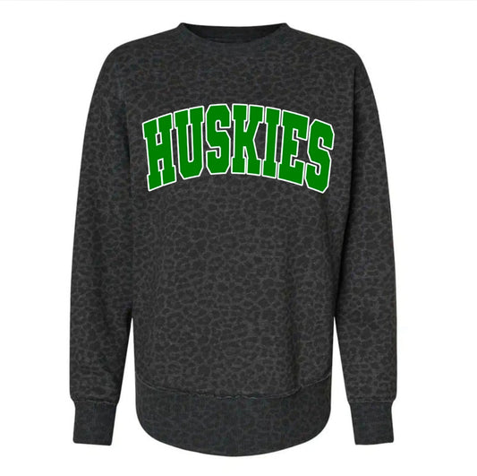 Huskies Varsity Block Leopard