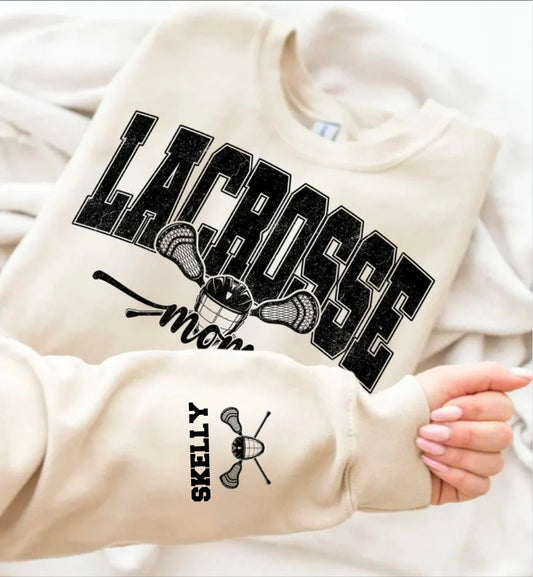 Lacrosse mom with name on sleeve