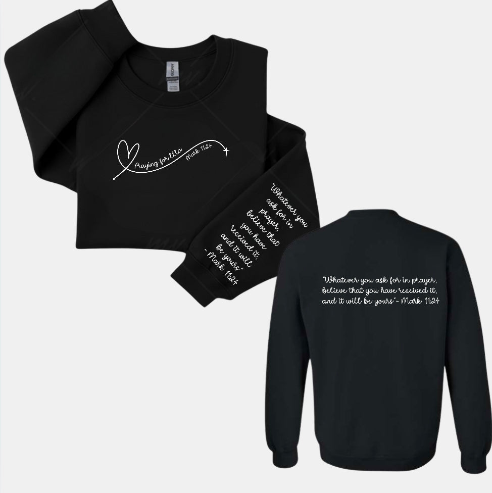 Praying for Ella Sweatshirt-TODDLER YOUTH