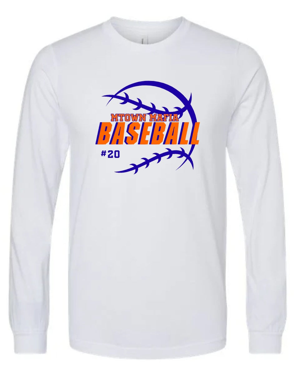 Mtown Mafia Baseball with number Long Sleeve