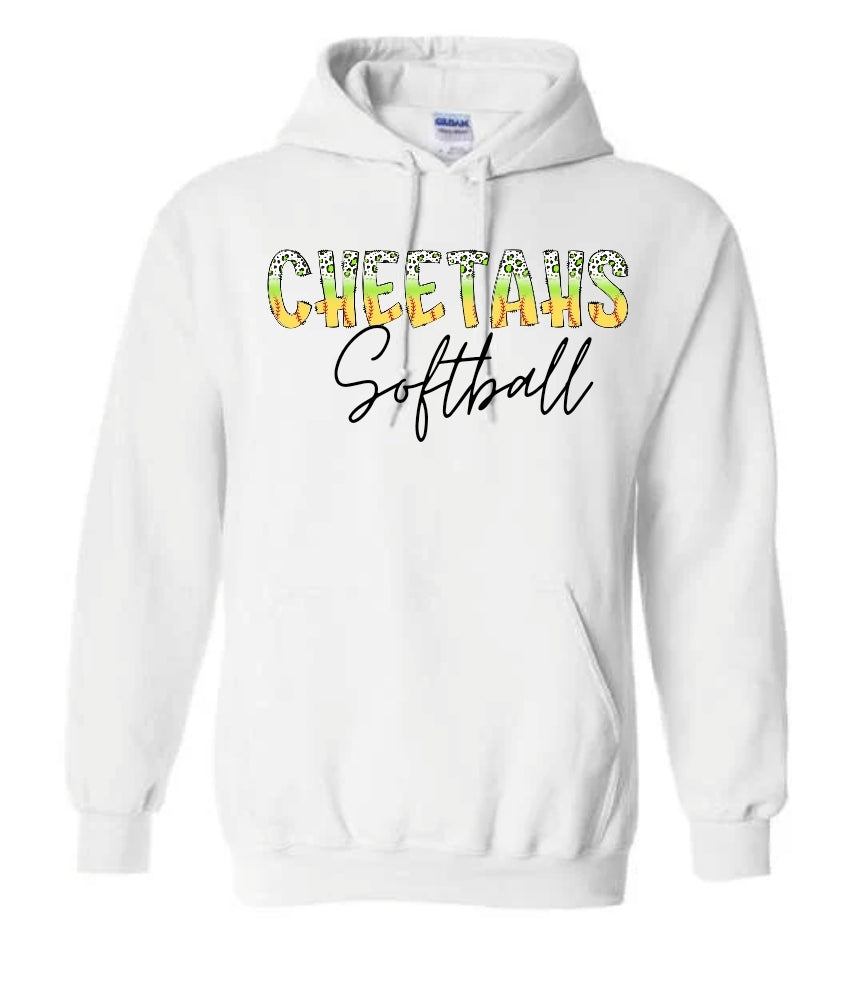 Cheetah Softball Green Gradient Sweatshirt and Hoodie