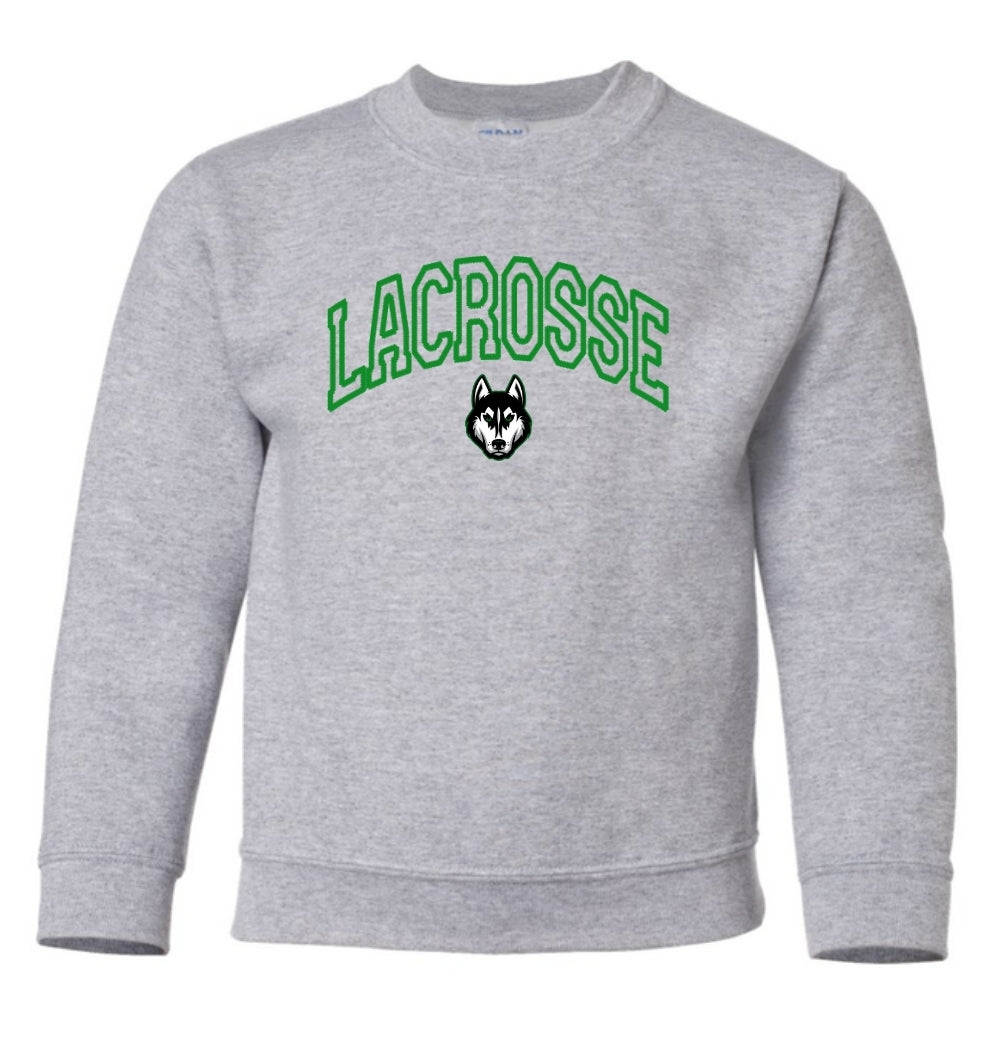 Faux Embroidered Lacrosse Sweatshirt