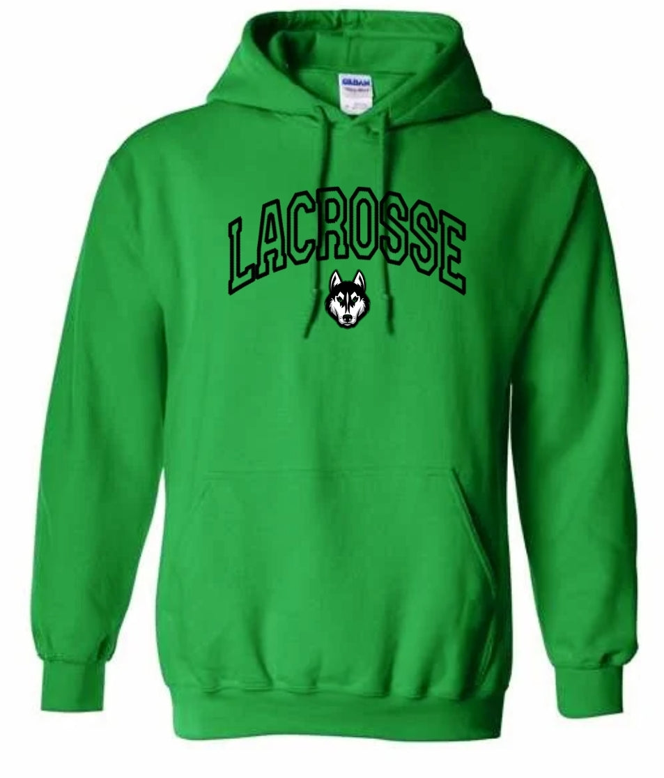 Faux Embroidered Lacrosse Hoodie