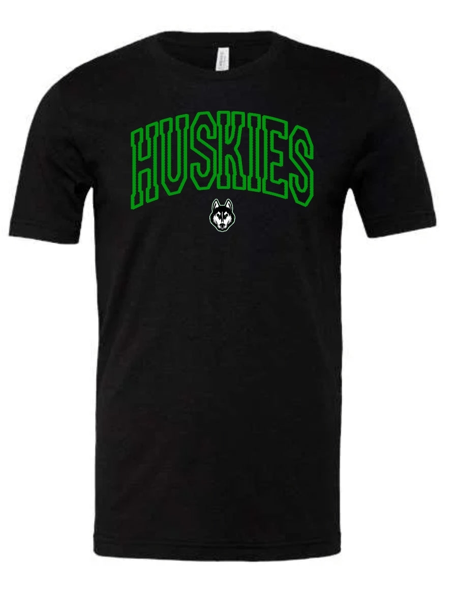 Faux Embroidered Huskies Tee