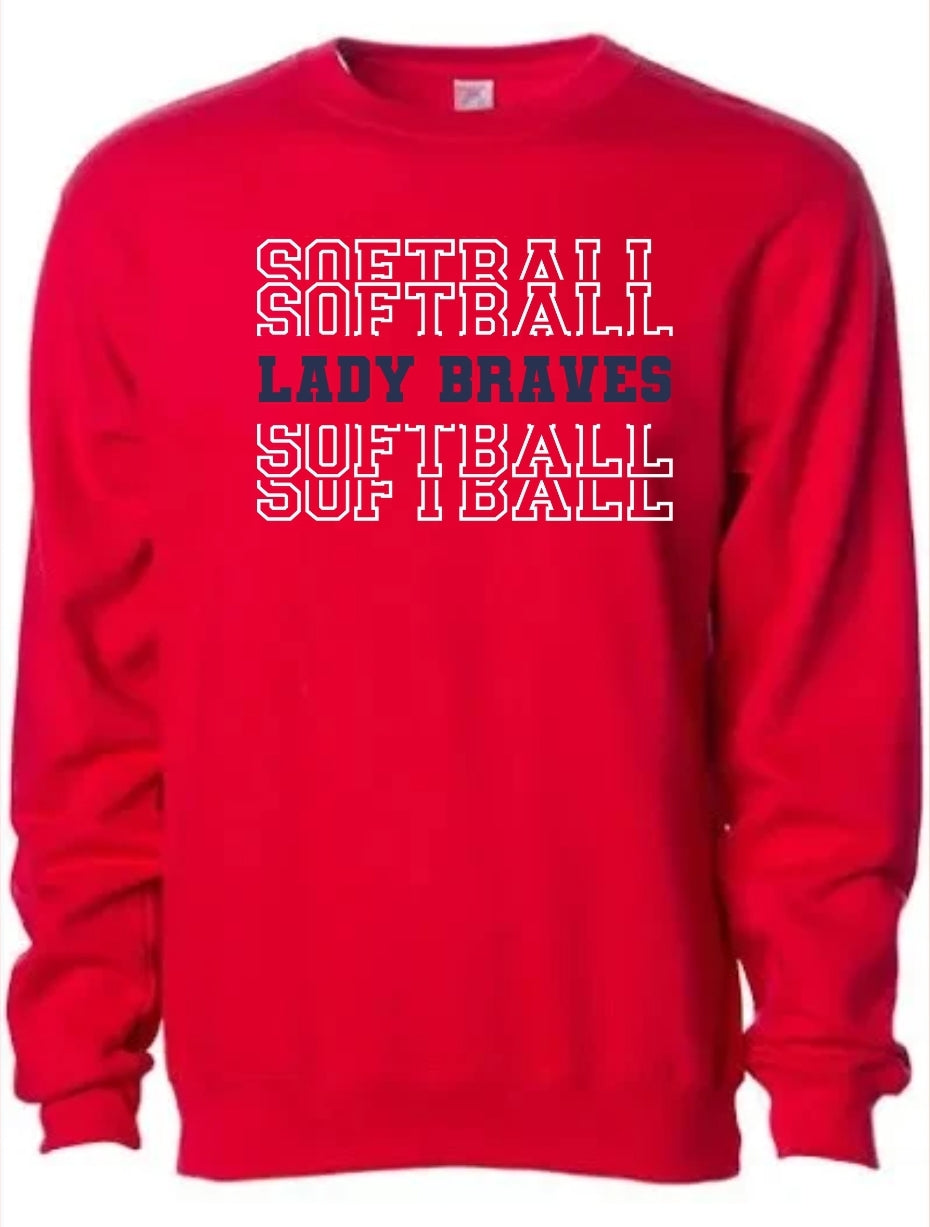 Lady Braves Stacked Sweatshirt