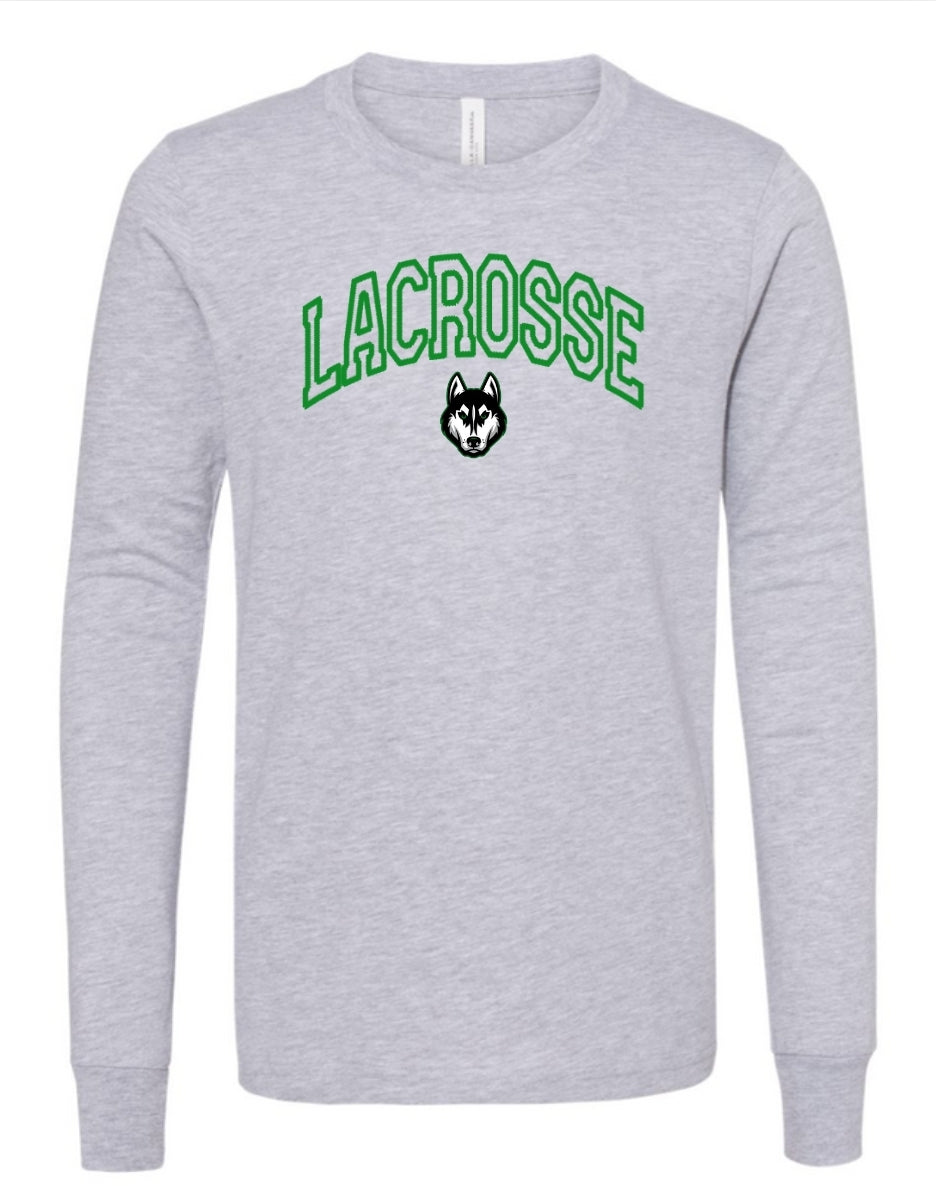 Faux Embroidered Lacrosse Long Sleeve