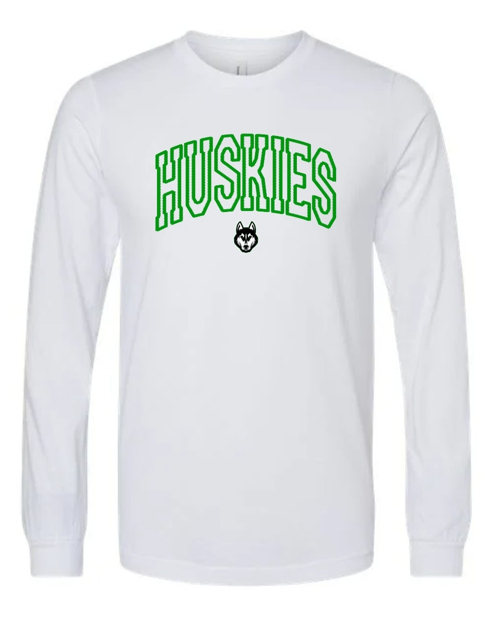 Faux Embroidered Huskies Long Sleeve