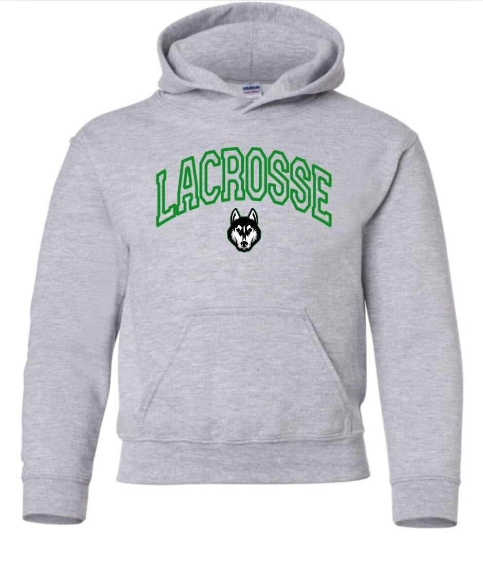 Faux Embroidered Lacrosse Hoodie