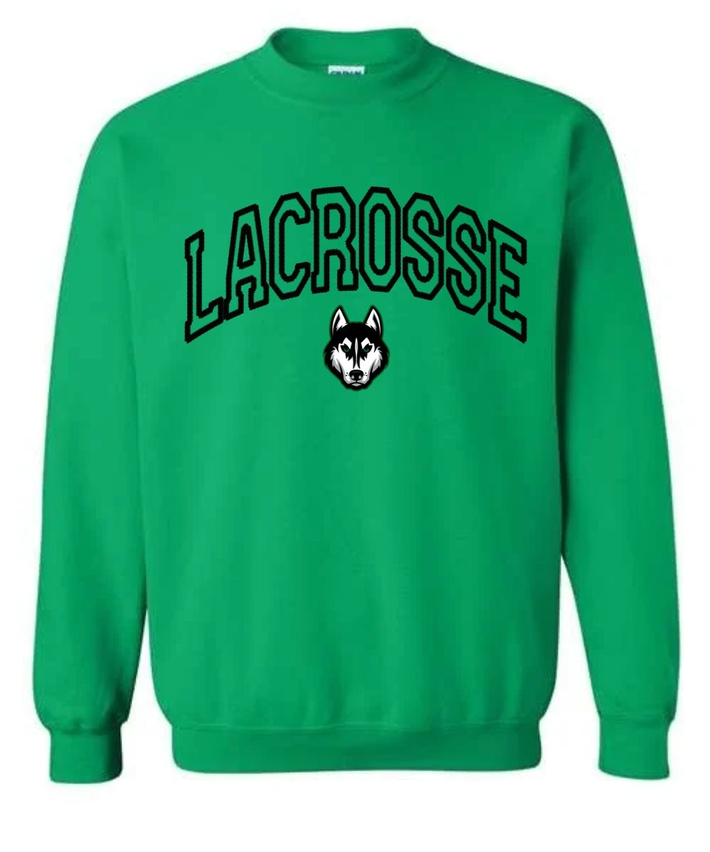 Faux Embroidered Lacrosse Sweatshirt