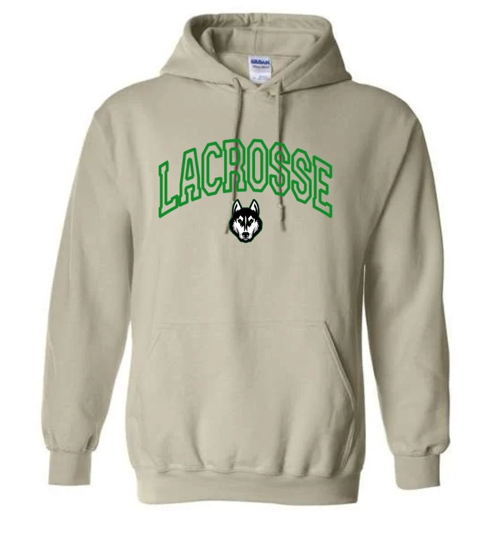 Faux Embroidered Lacrosse Hoodie