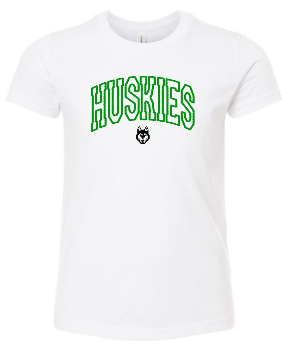 Faux Embroidered Huskies Tee