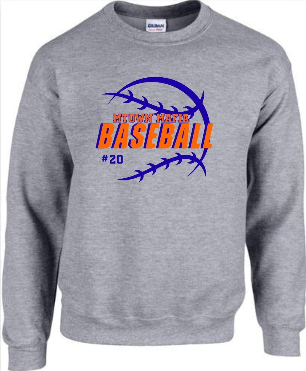 Mtown mafia Baseball with number Sweatshirt