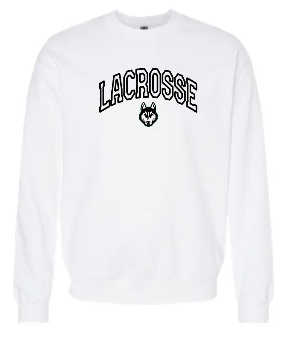 Faux Embroidered Lacrosse Sweatshirt