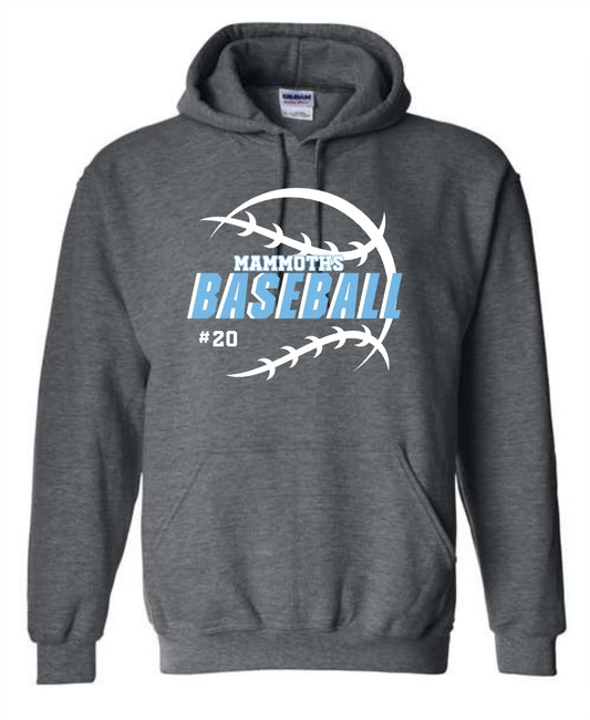 Mammoths Baseball with number Hoodie