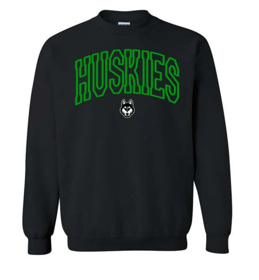 Faux Embroidered Huskies Sweatshirt