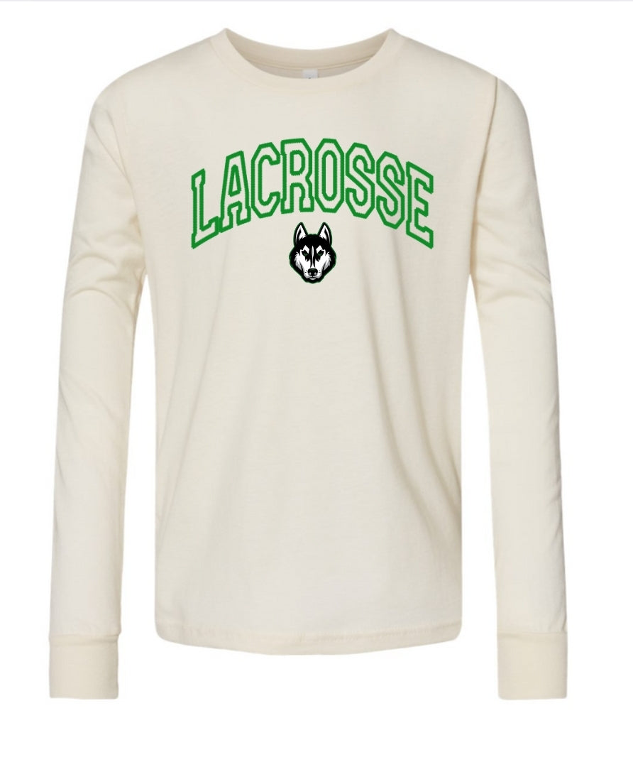 Faux Embroidered Lacrosse Long Sleeve