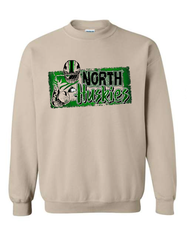 North Huskies Distressed Crewneck