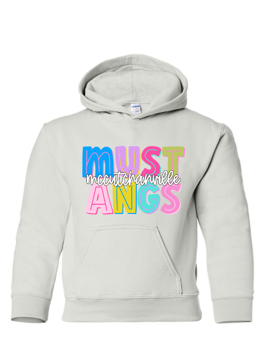 Mccutchanville mustangs colorful Hoodie